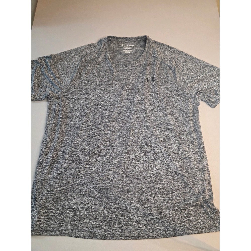 Under Armour HeatGear Tech Tee Mens XXL Gray Heather Loose Fit Short Sleeve